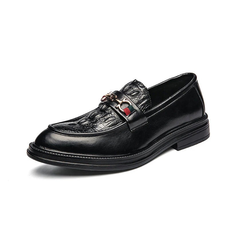 Alessandro Veneti Embossed Leather Loafers - Image 4