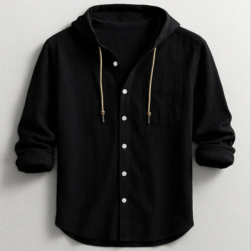 Alessandro Veneti Hooded Button-Up Shirt - Image 2