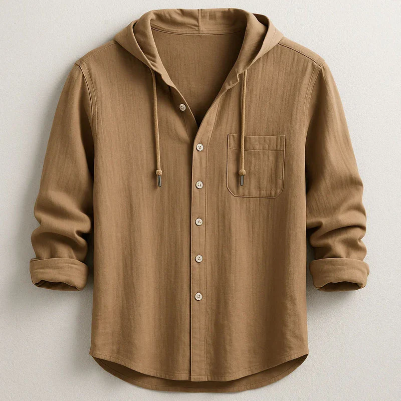 Alessandro Veneti Hooded Button-Up Shirt - Image 3