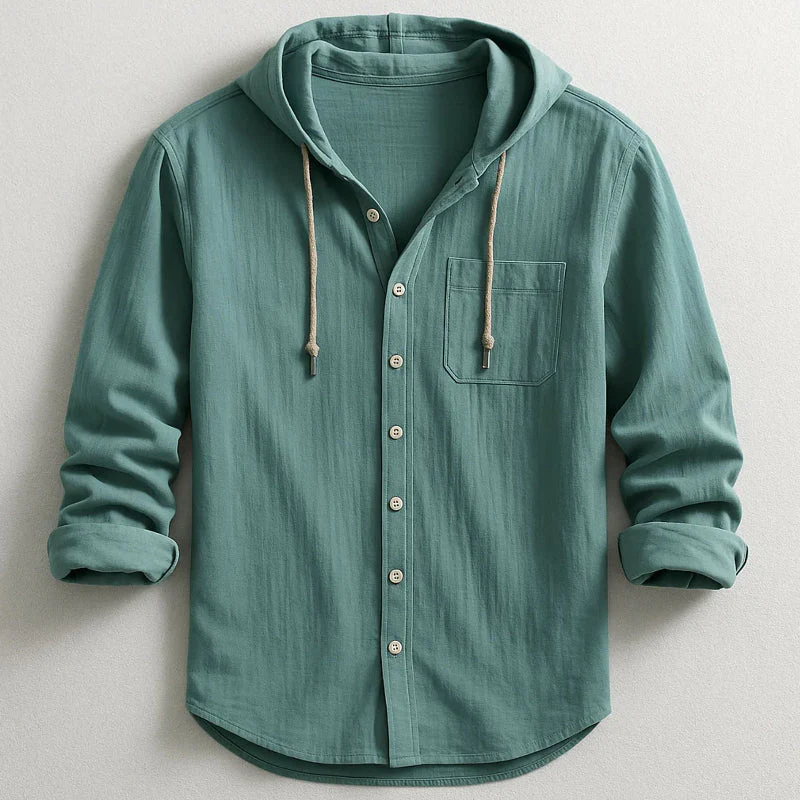 Alessandro Veneti Hooded Button-Up Shirt - Image 4