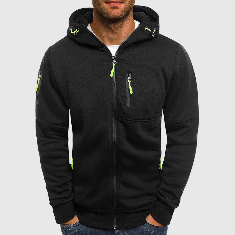 Alessandro Veneti Hoodie with Contrast Zipper - Image 2