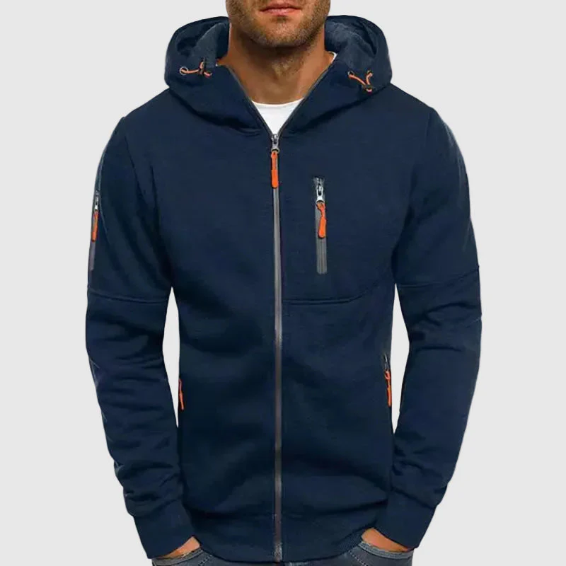 Alessandro Veneti Hoodie with Contrast Zipper - Image 3