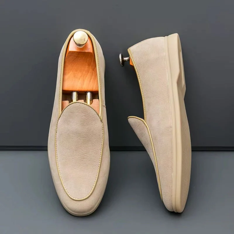 Alessandro Veneti Minimal Suede Slip-On Loafers - Image 2