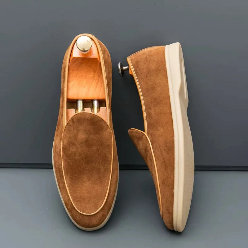 Alessandro Veneti Minimal Suede Slip-On Loafers - Image 6