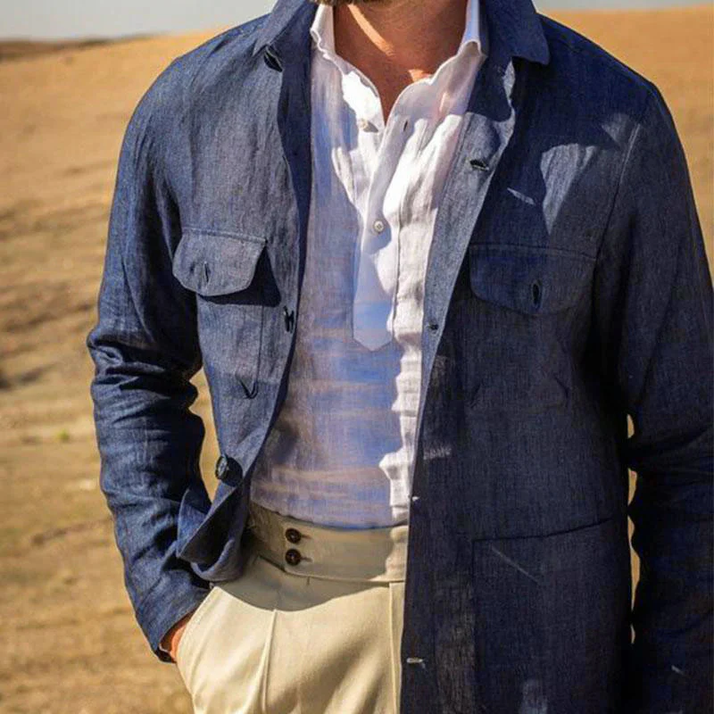 Alessandro Veneti Structured Jacket with Button Closure - Image 3