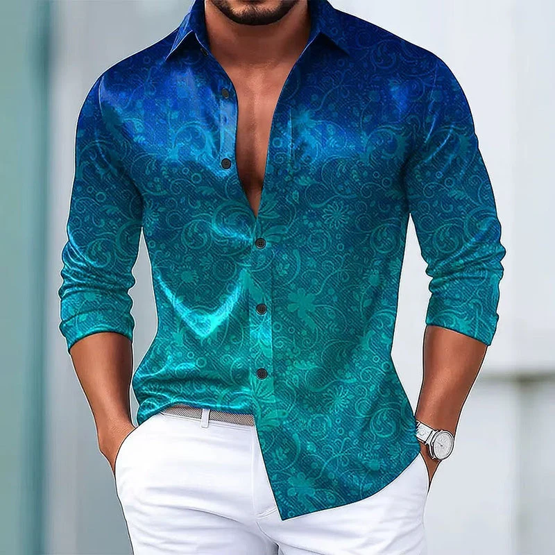 Alessandro Veneti Textured Gradient Dress Shirt - Image 3