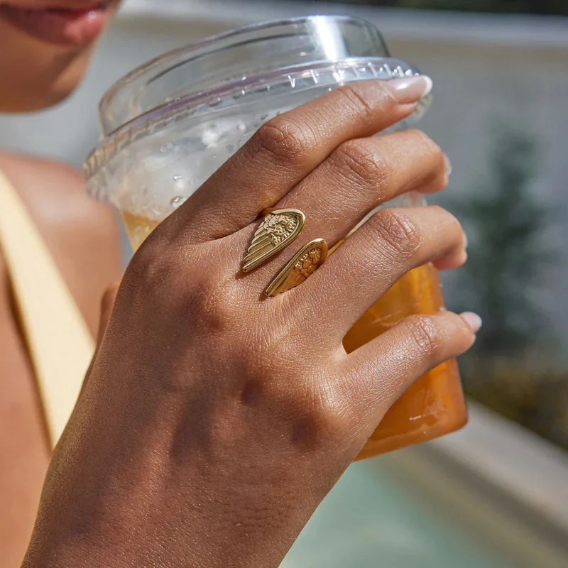 Angel Wings Open Cuff Ring - Image 3