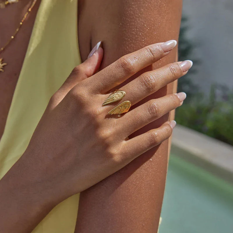 Angel Wings Open Cuff Ring - Image 4