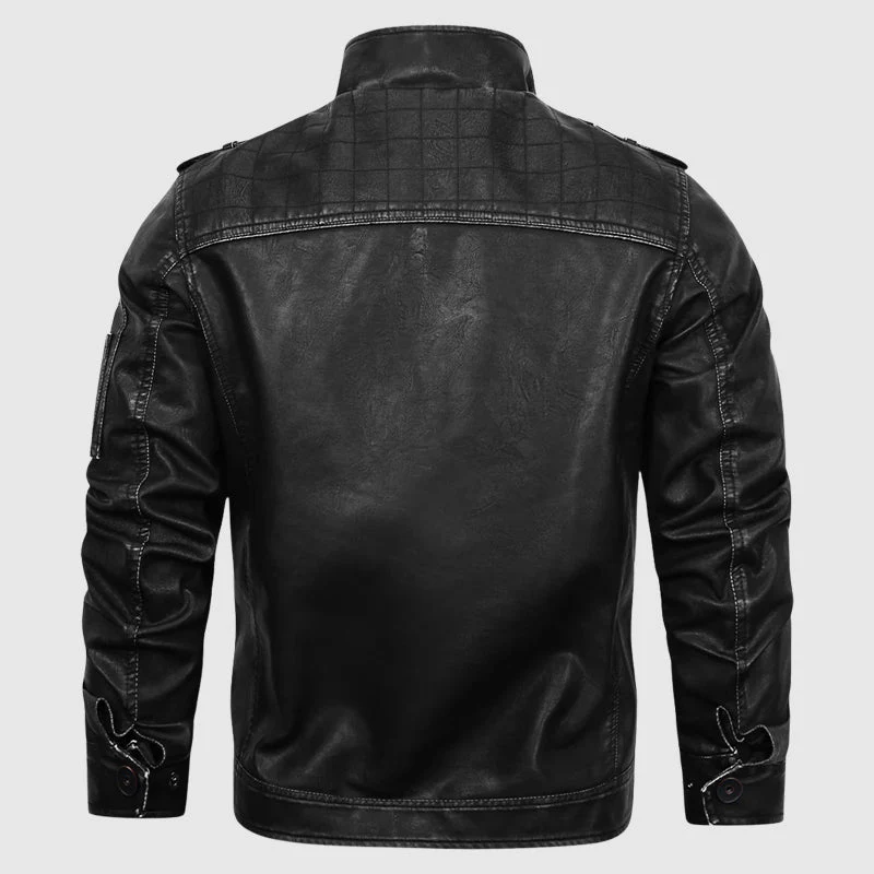 Armored Biker Streetwear Leather Jacket - Image 3
