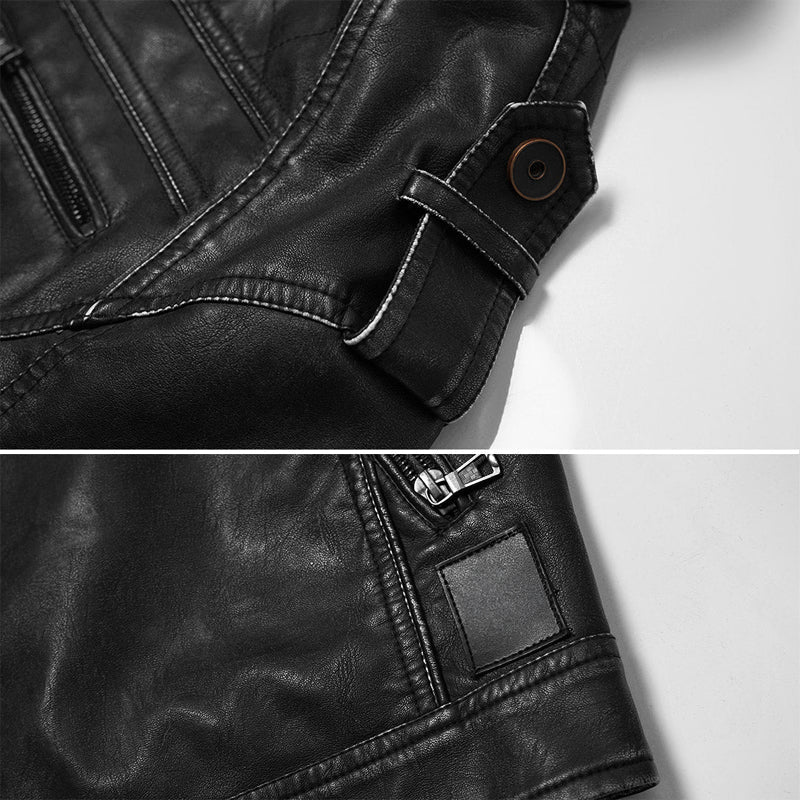 Armored Biker Streetwear Leather Jacket - Image 4