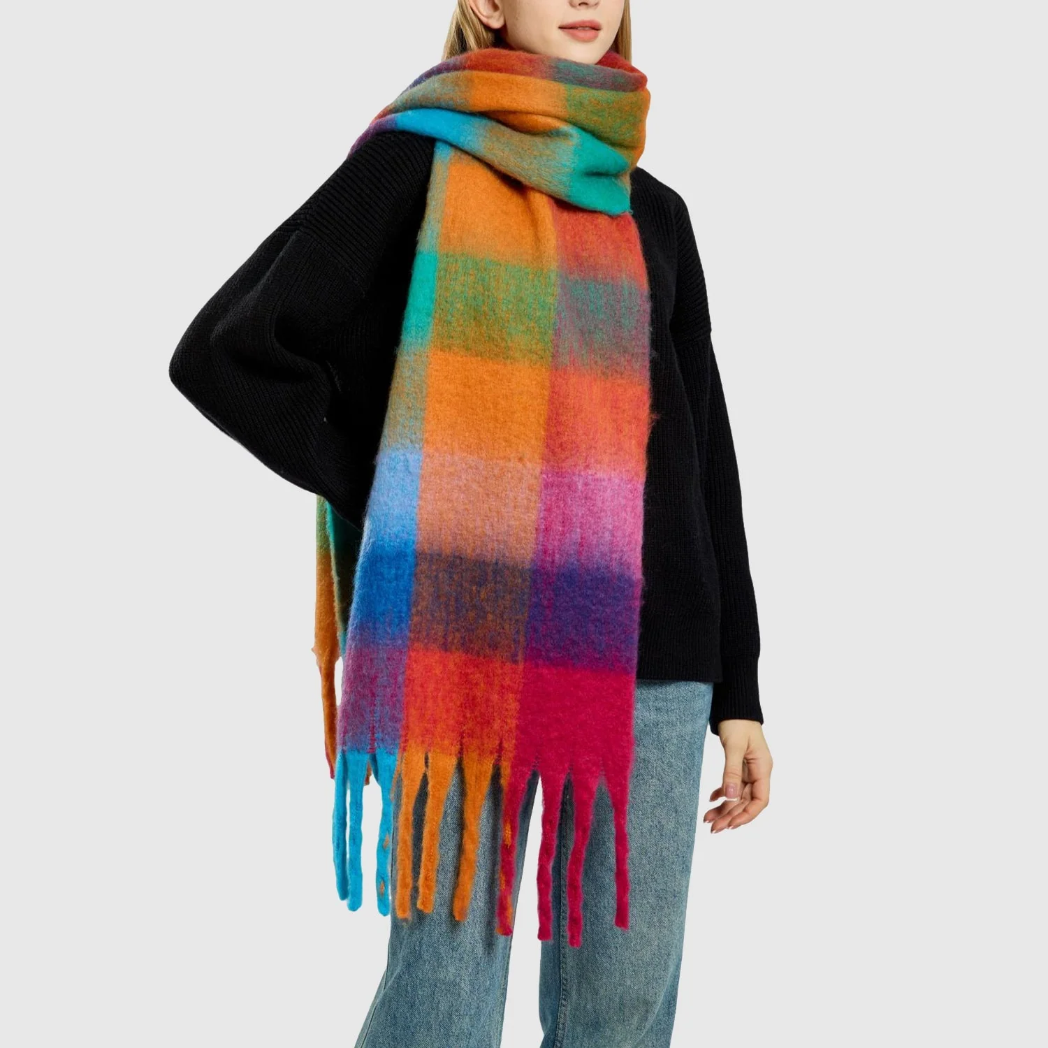 Avellino Rainbow Cascade Scarf - Image 6