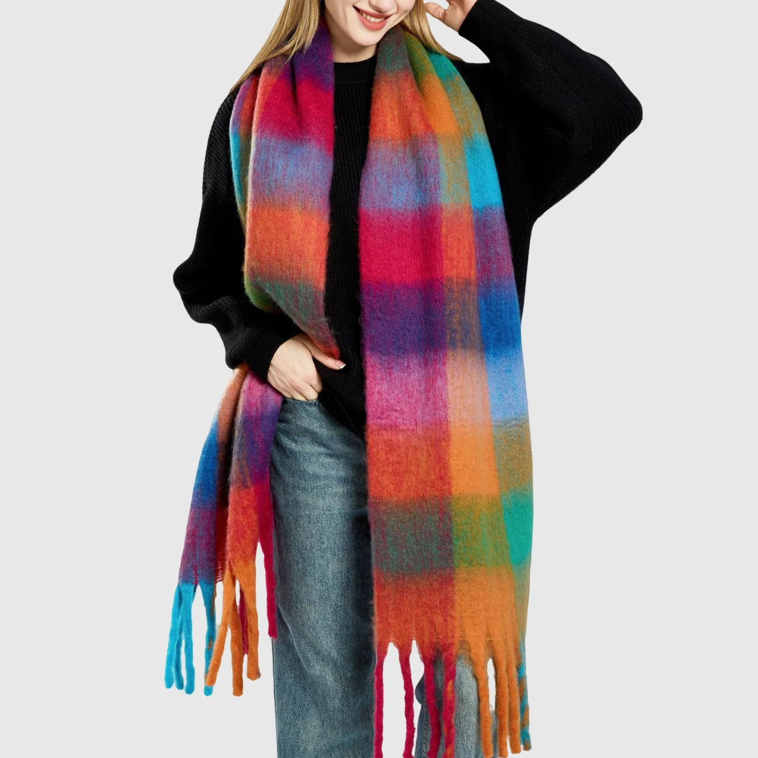 Avellino Rainbow Cascade Scarf - Image 7