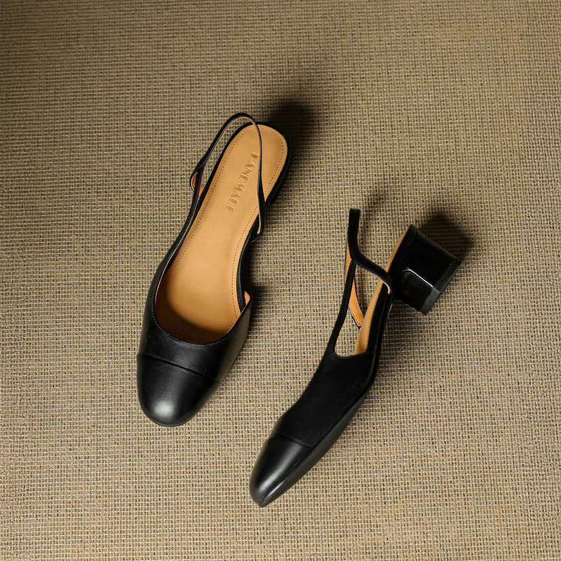 Chic Genuine Leather Slingback Heels - Image 11