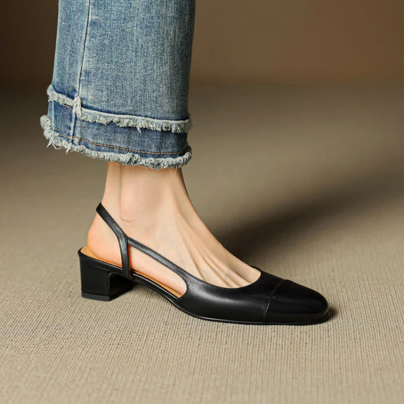 Chic Genuine Leather Slingback Heels - Image 13