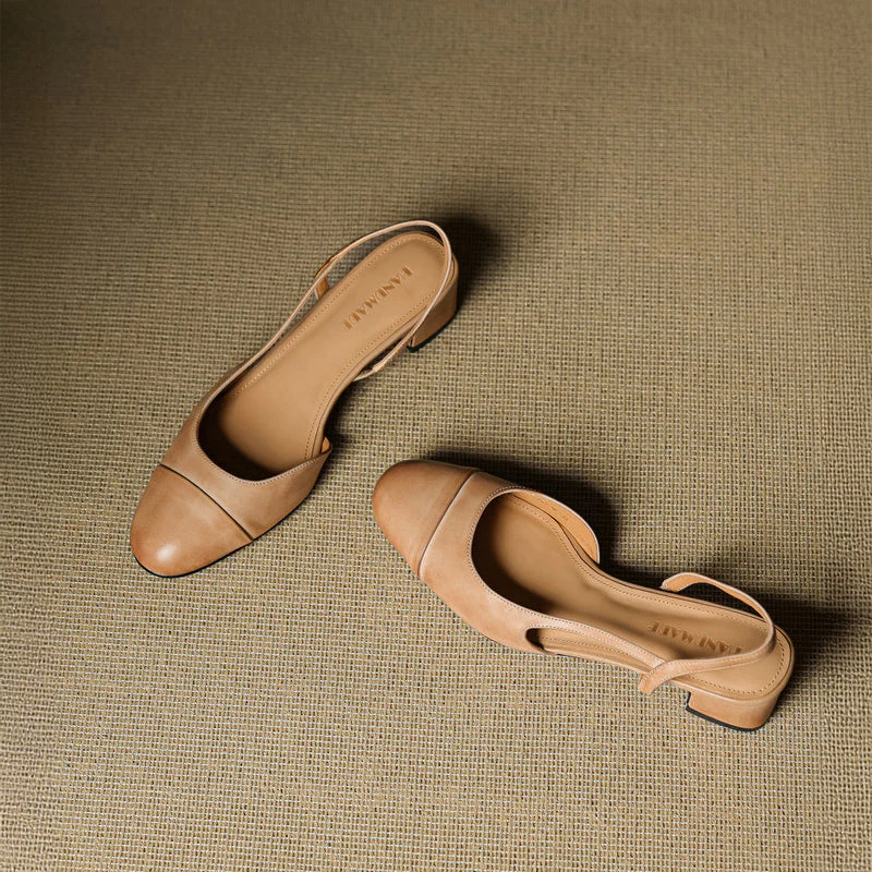 Chic Genuine Leather Slingback Heels - Image 3