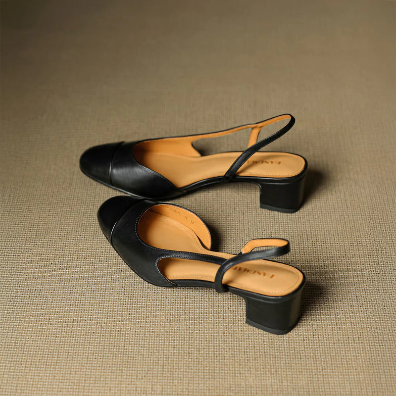 Chic Genuine Leather Slingback Heels - Image 5