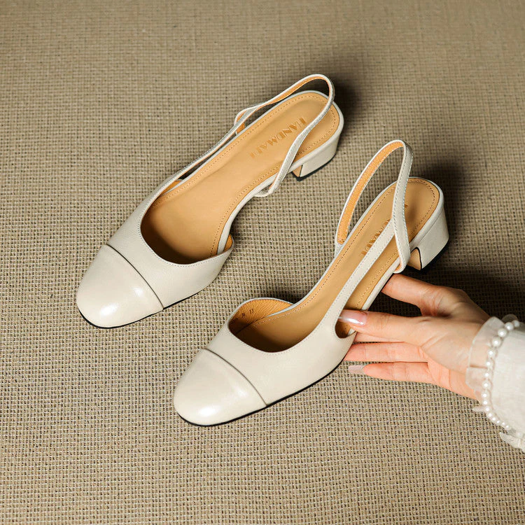 Chic Genuine Leather Slingback Heels - Image 6