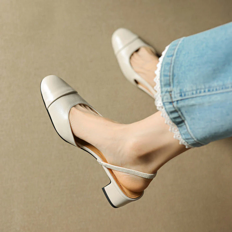 Chic Genuine Leather Slingback Heels - Image 8