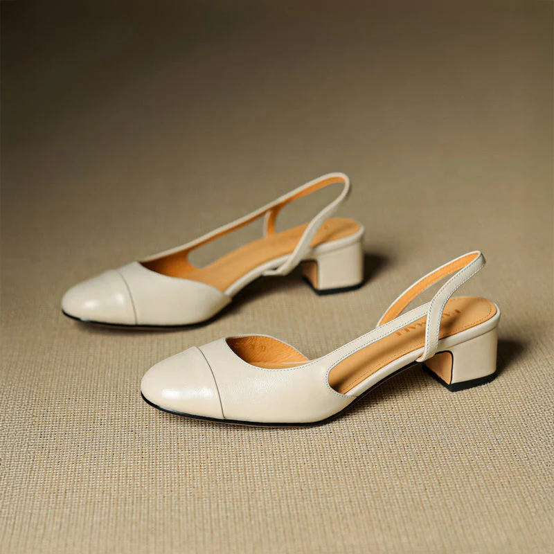 Chic Genuine Leather Slingback Heels - Image 9