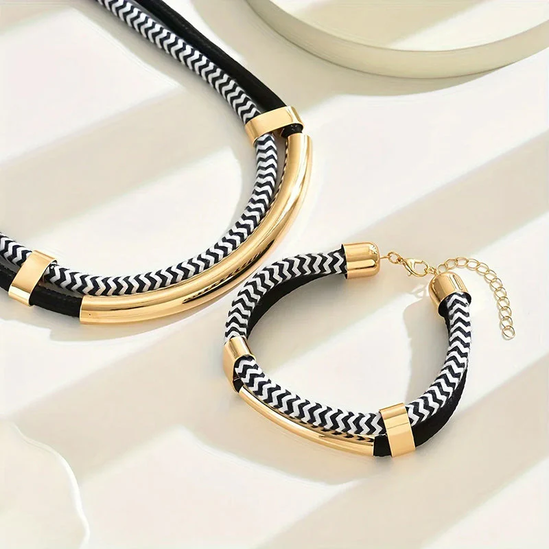 Chloé Montclair Braided Necklace and Bracelet Set - Image 5