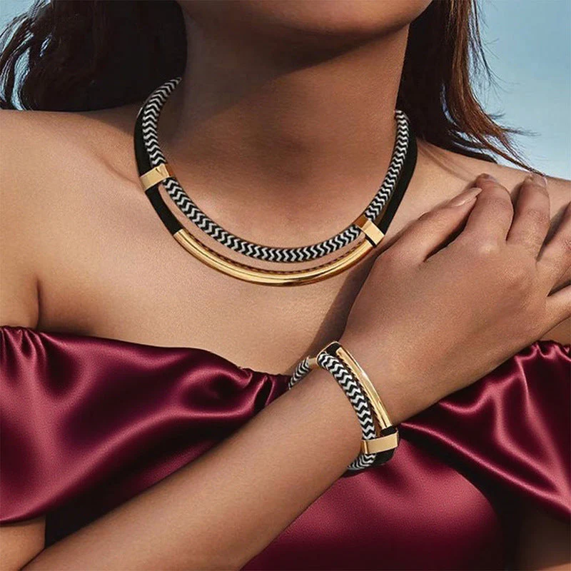 Chloé Montclair Braided Necklace and Bracelet Set - Image 6