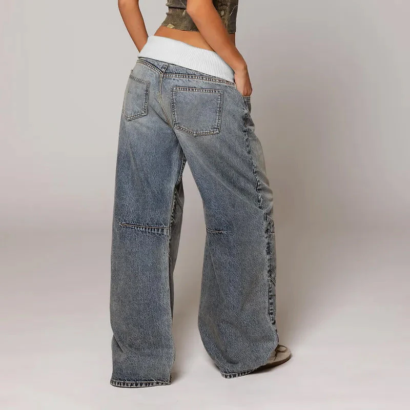 Chloé Montclair Contrast Waist Wide Jeans - Image 3