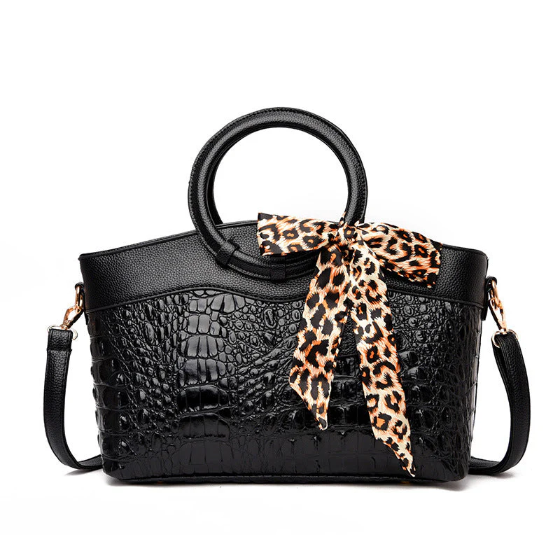 Chloé Montclair Croc-Embossed Handbag with Round Handles - Image 2