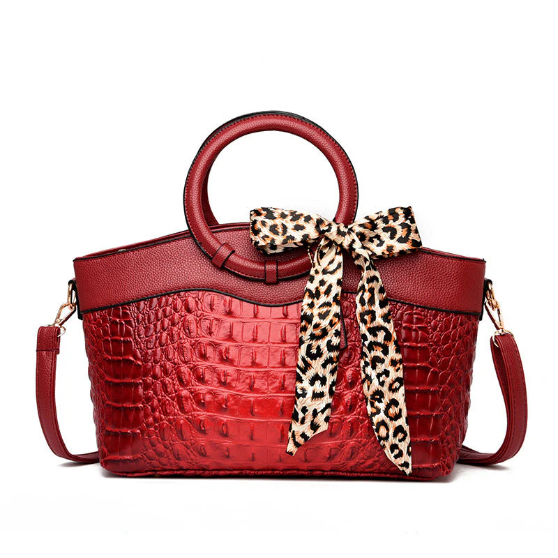 Chloé Montclair Croc-Embossed Handbag with Round Handles - Image 3