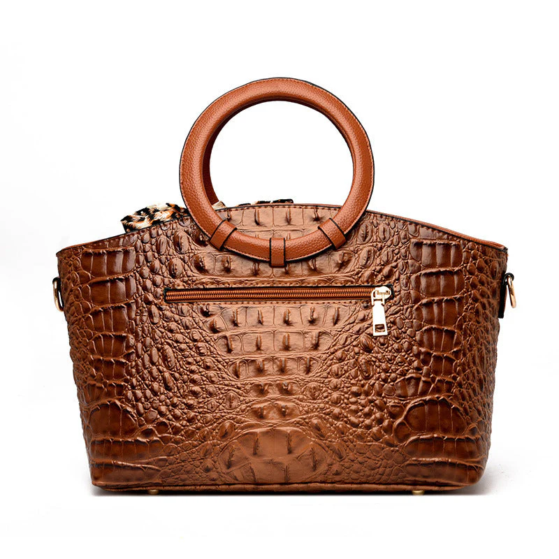 Chloé Montclair Croc-Embossed Handbag with Round Handles - Image 7