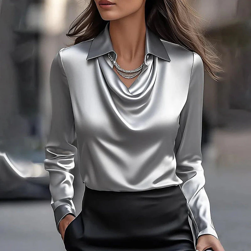 Chloé Montclair Draped Satin-Look Blouse - Image 3