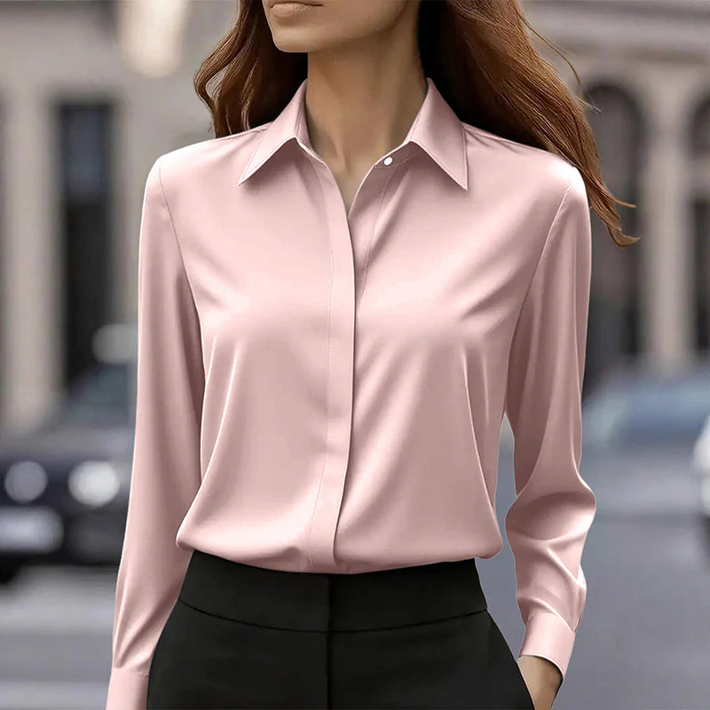 Chloé Montclair Office Blouse with Turn-Down Collar - Image 5
