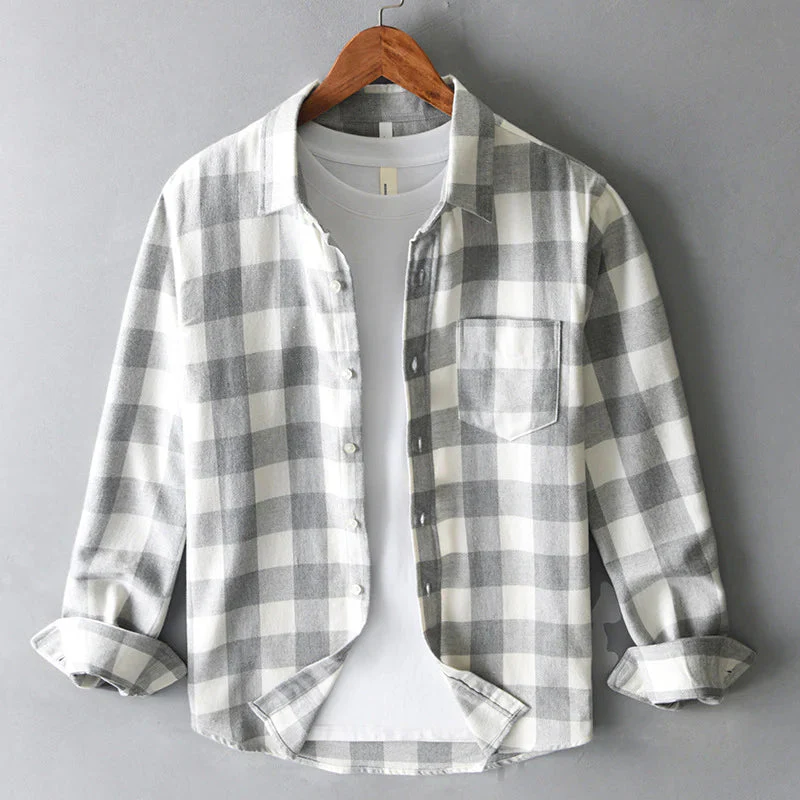Classic Brushed Cotton Check Shirt - Image 3