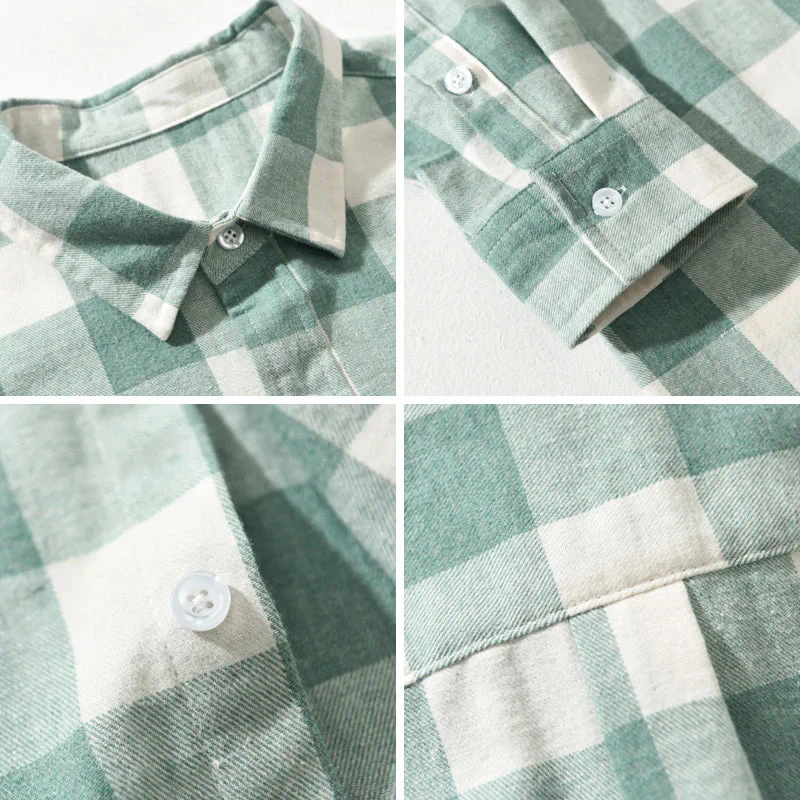 Classic Brushed Cotton Check Shirt - Image 5