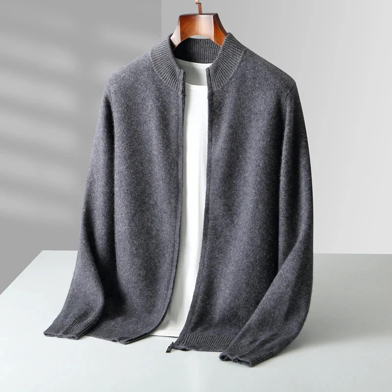 Classic Cashmere Wool Men’s Zipper Cardigan - Image 10