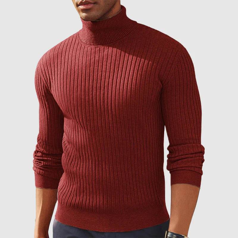 Classic Men’s Ribbed Turtleneck Sweater - Image 4