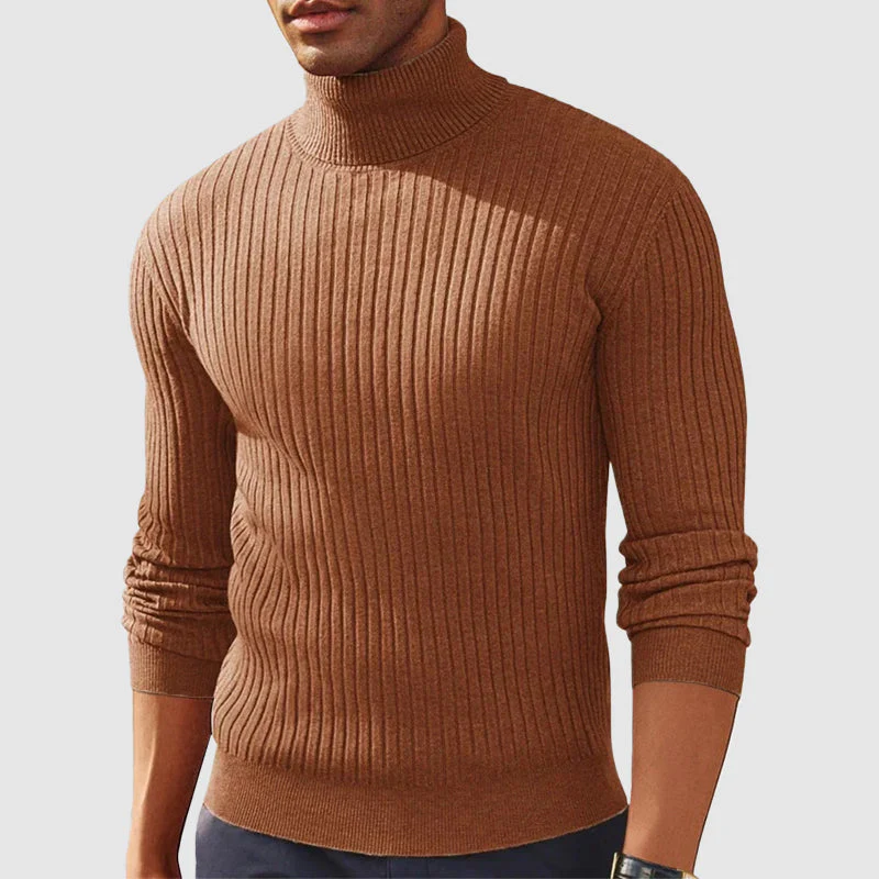Classic Men’s Ribbed Turtleneck Sweater - Image 5