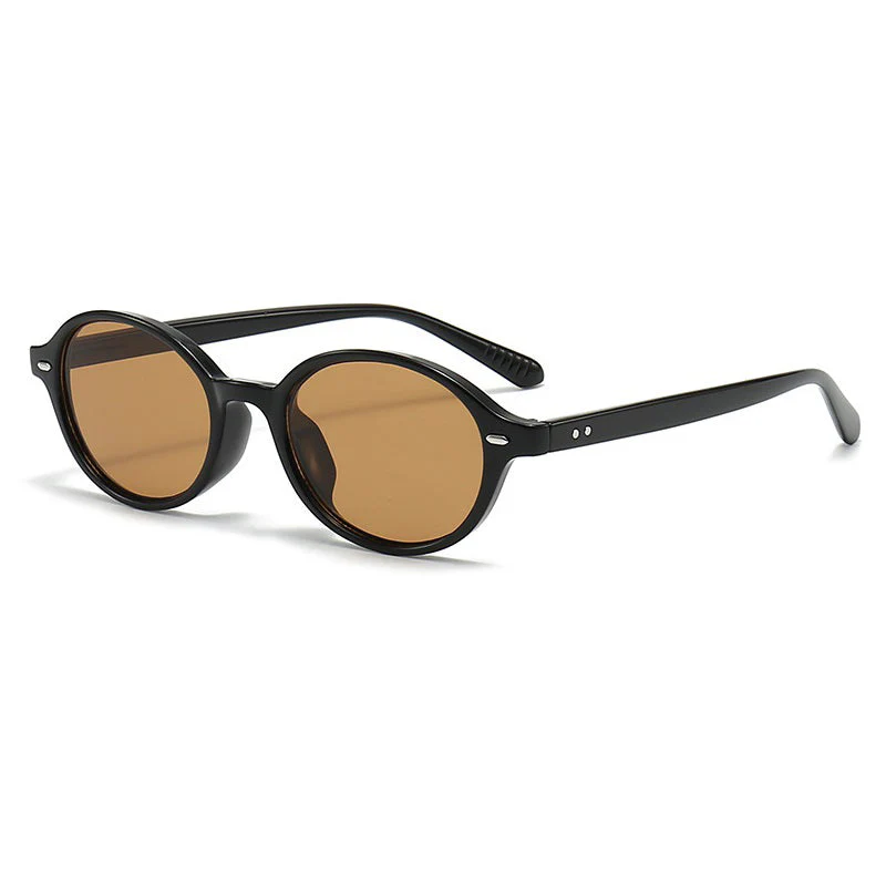 Compact Oval Sunglasses with Tinted Lenses - Image 2