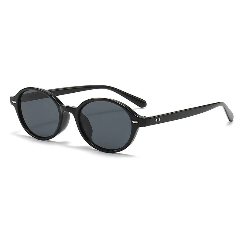 Compact Oval Sunglasses with Tinted Lenses - Image 3