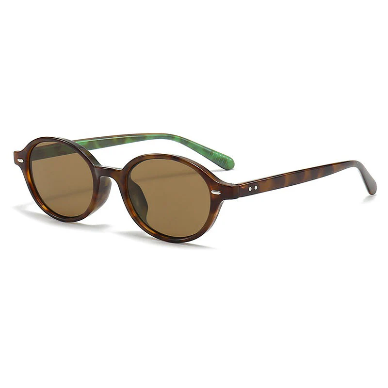 Compact Oval Sunglasses with Tinted Lenses - Image 4