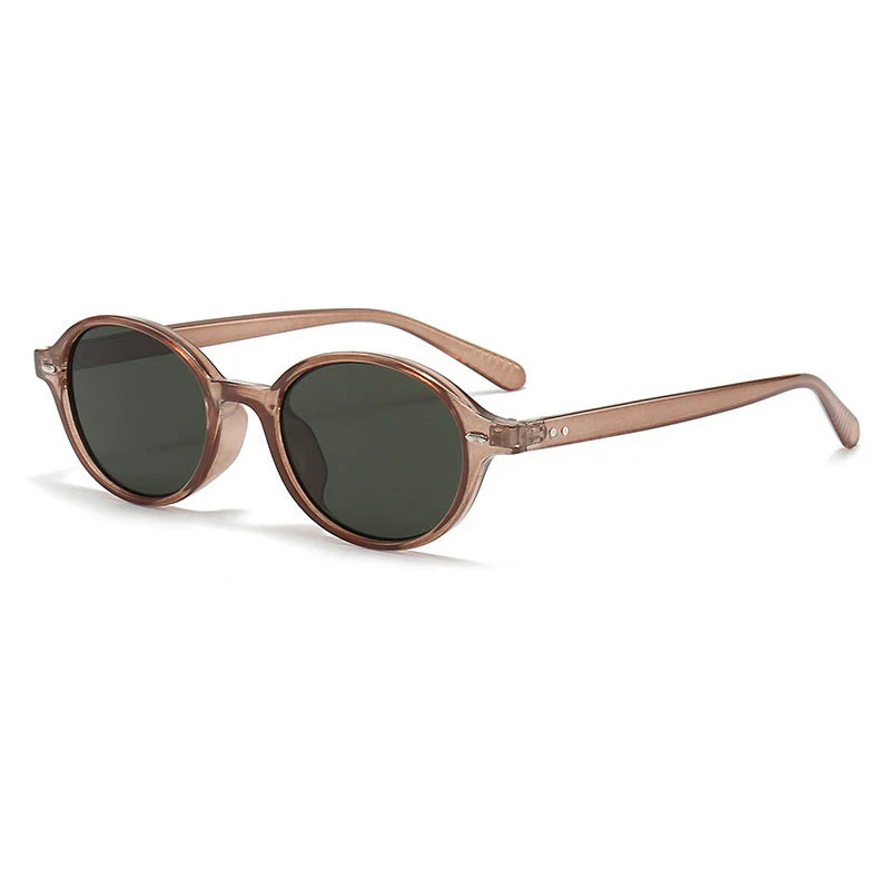 Compact Oval Sunglasses with Tinted Lenses - Image 5