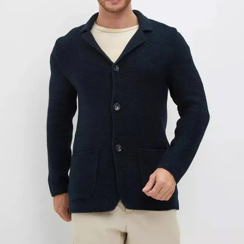 Cozy Button-Front Knitted Men's Cardigan - Image 6