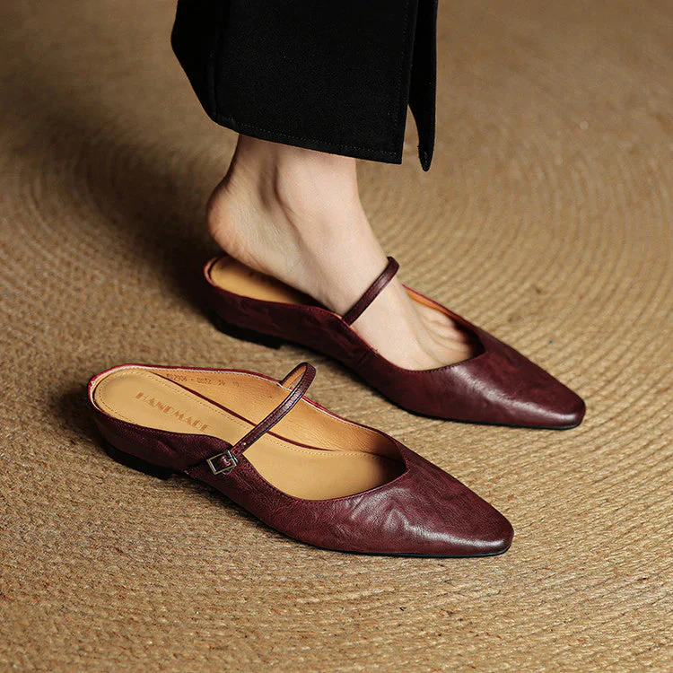 Elegant Genuine Leather Pointed Flats - Image 10