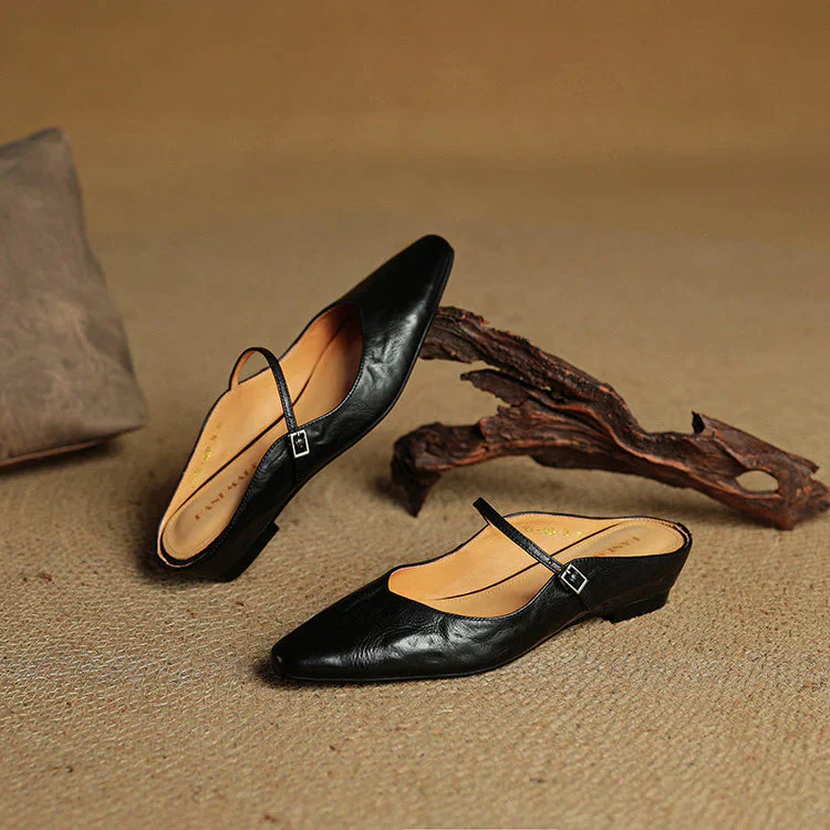 Elegant Genuine Leather Pointed Flats - Image 11
