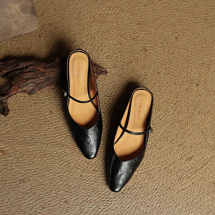 Elegant Genuine Leather Pointed Flats - Image 12
