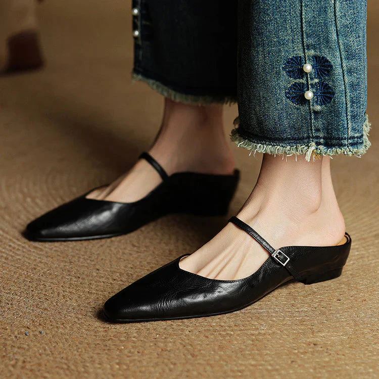 Elegant Genuine Leather Pointed Flats - Image 13
