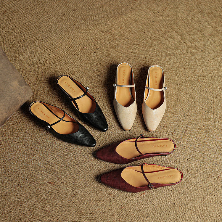 Elegant Genuine Leather Pointed Flats - Image 15