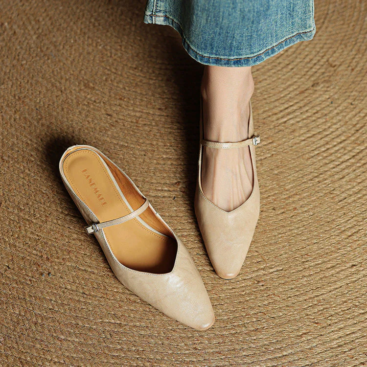 Elegant Genuine Leather Pointed Flats - Image 5
