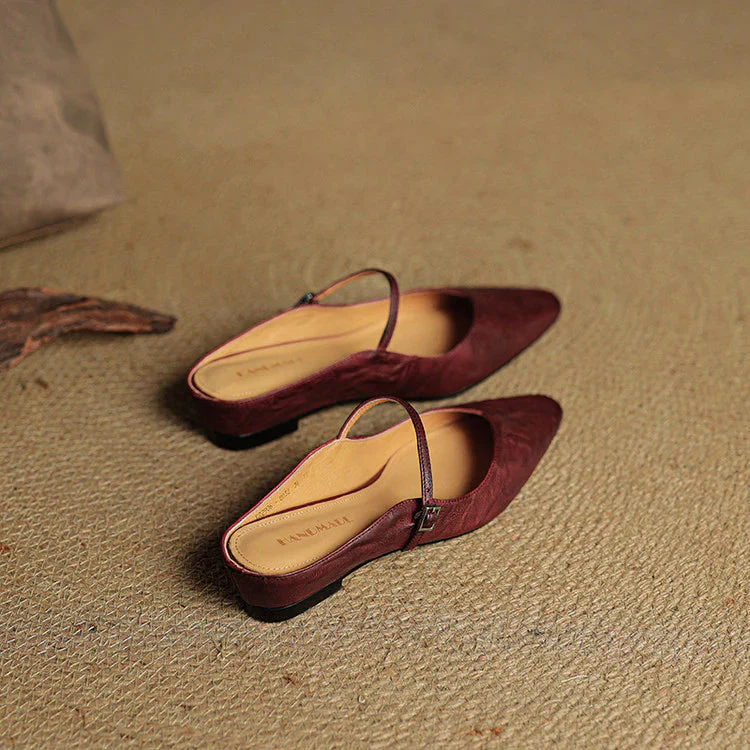 Elegant Genuine Leather Pointed Flats - Image 7