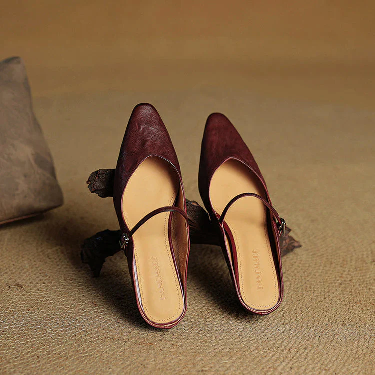 Elegant Genuine Leather Pointed Flats - Image 9