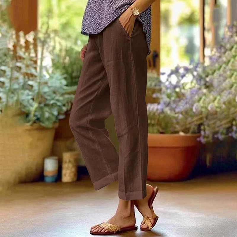 Elise Leroy Ankle-Length Linen Pants - Image 3